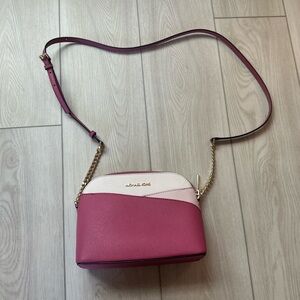 Michael Kors Pink and Cream Crossbody Bag